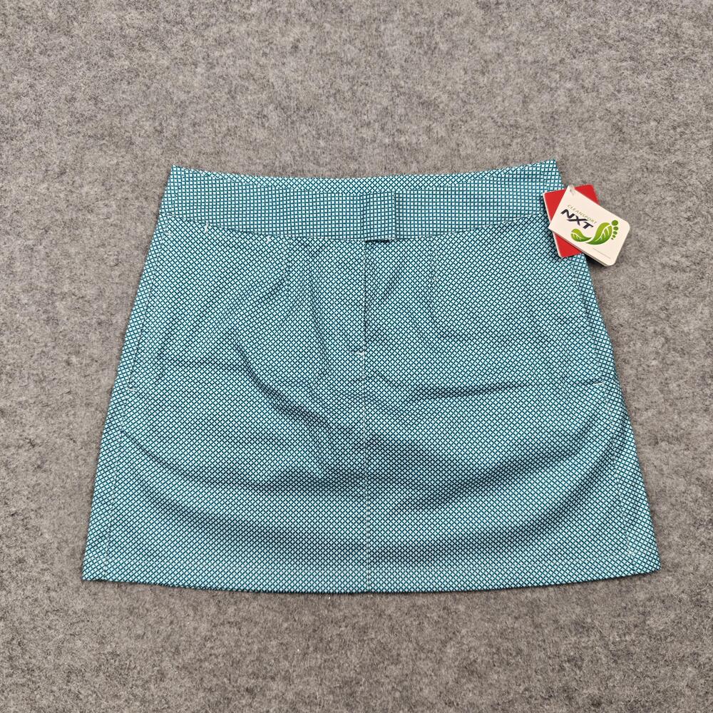 Puma Skort Womens 4 Blue Geometric Golf Athletic Built-In Shorts Pockets Zip